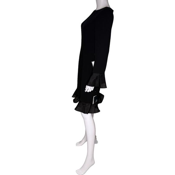 Adrianna Papell Women’s Crepe Combo Short Dress Black Sz 8 - Picture 4 of 10